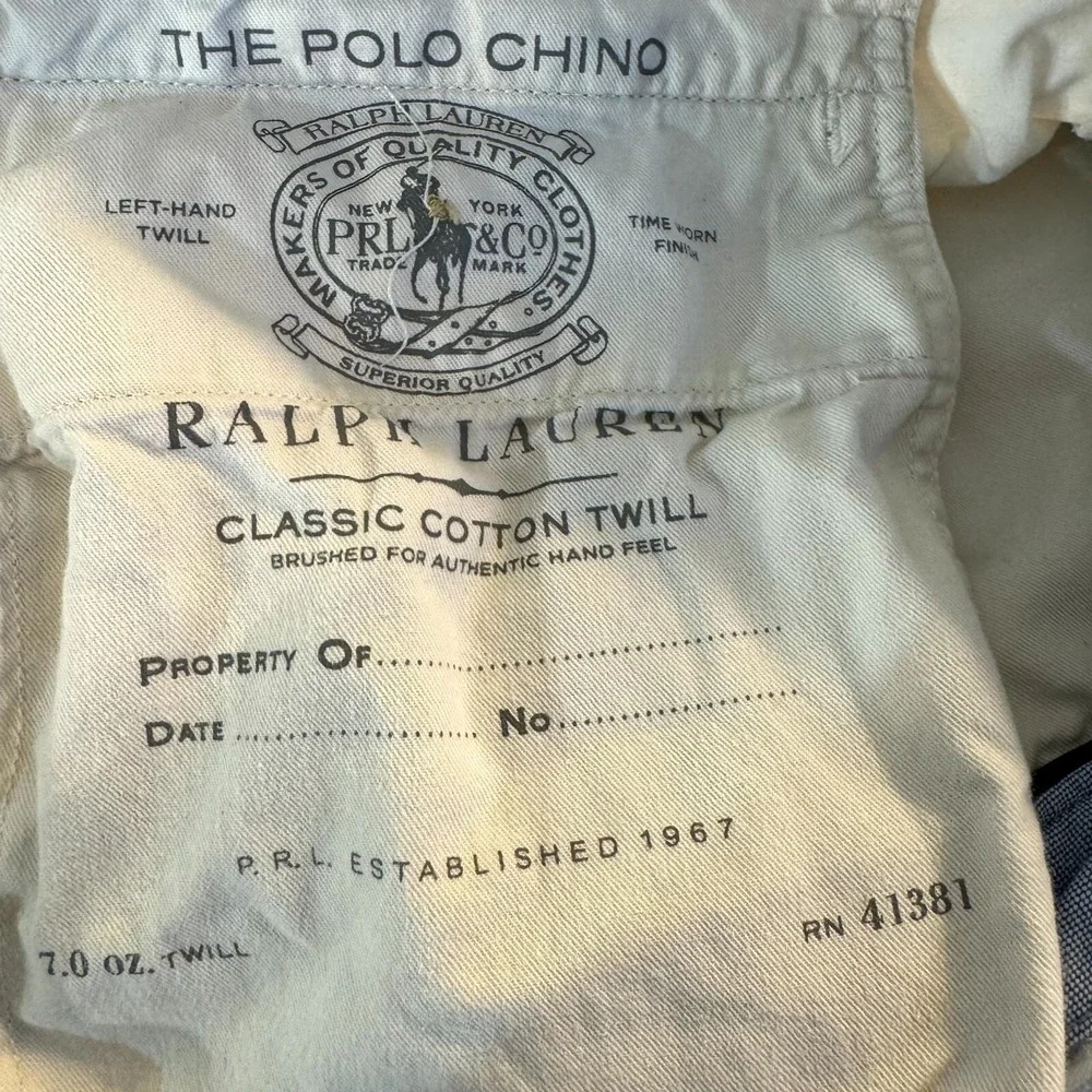 Polo Ralph Lauren Men's Chino Shorts 36 Ivory Cotton Stretch Classic Fit M1887 - Picture 7 of 9